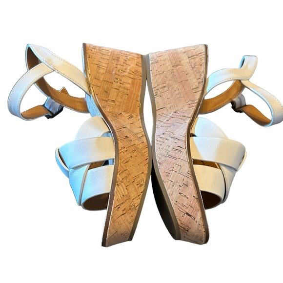 White Mountain Cork Platform Wedge Sandals Strappy Upper Retro 80s NEW Size 6 - Picture 8 of 11